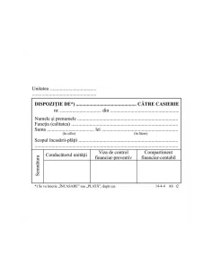 DISPOZITIE DE PLATA CASIERIE PERSONALIZATA