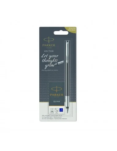 Stilou Vector negru + set 5 cartuse albastre