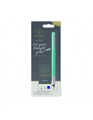 Stilou Vector emerald + set 5 cartuse albastre