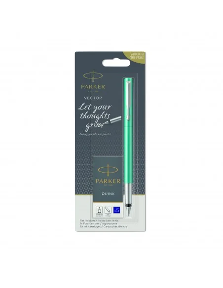 Stilou Vector emerald + set 5 cartuse albastre