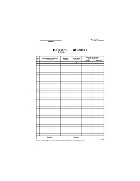 REGISTRU INVENTAR A4
