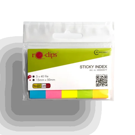 STICKY INDEX RO-CLIPS 15X50 NEON 5 CULX40 FILE RO-SIN5155040