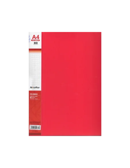 DOSAR PLASTIC 80 FILE ROSU FO-DB04 FLEXOFFICE