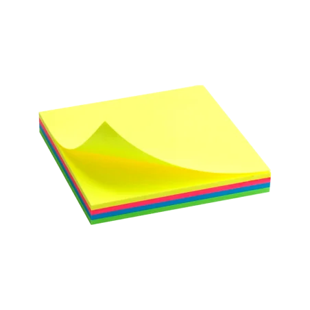 STICKY NOTES RO-CLIPS 75X75MM 4 CUL NEON 100 FILE RO-SNN4C