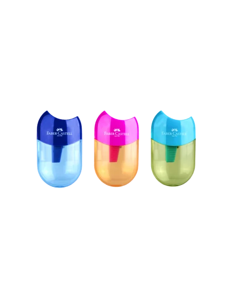 ASCUTITOARE PLASTIC SIMPLA CU CONTAINER APPLE FABER-CASTELL