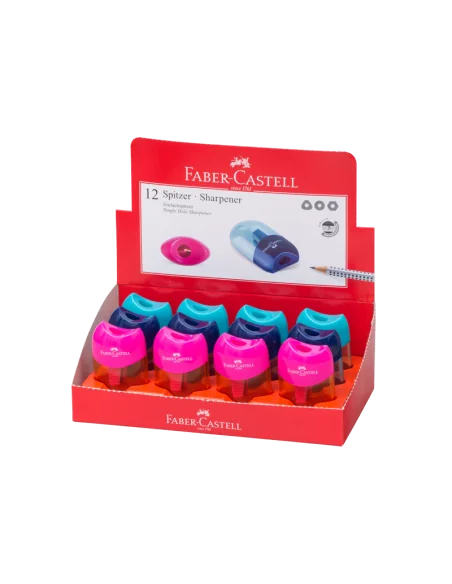 ASCUTITOARE PLASTIC SIMPLA CU CONTAINER APPLE FABER-CASTELL