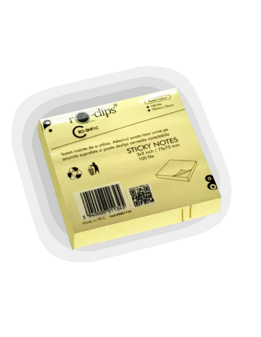 STICKY NOTES RO-CLIPS 75X75MM PASTEL 100 FILE...