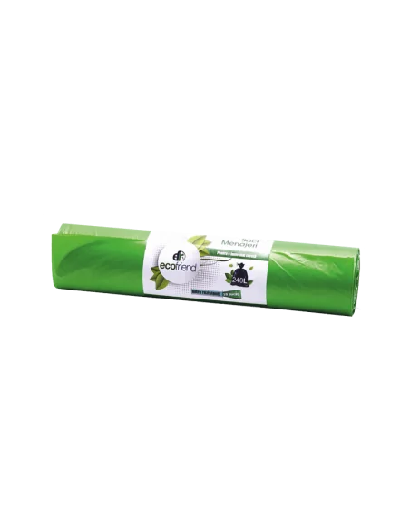 SACI PLASTIC 240L MAXI LDPE 10BUC/ROLA VERZI