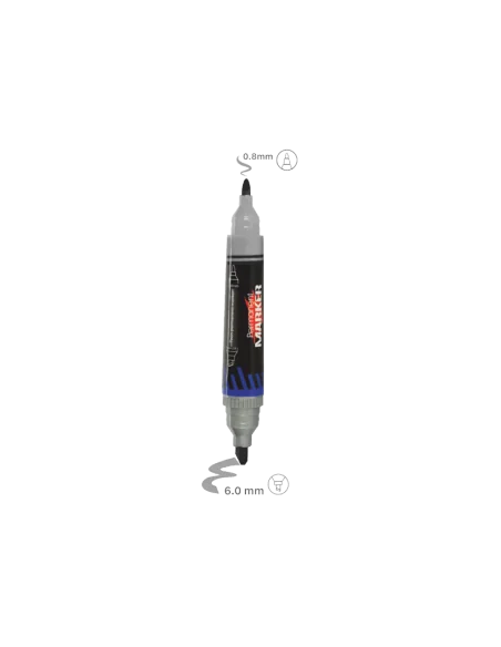 PERMANENT MARKER TWIN NEGRU FO-PM05 FLEXOFFICE