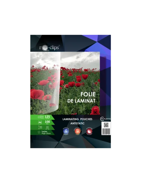 FOLIE LAMINAT A4 125 MICRONI RO-CLIPS RO-FL125A4