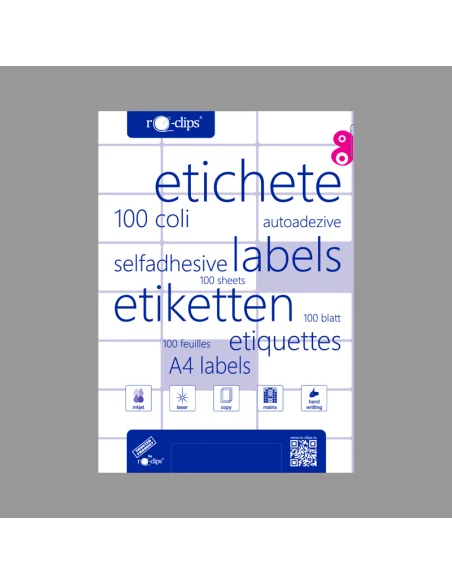 ETICHETE 3/A4 RO-CLIPS 210X98MM 100COLI/TOP