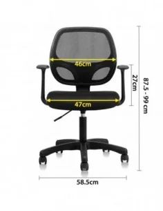 SCAUN BIROU SPATAR MESH, SIST ROTI ABS 4900 DELI 2