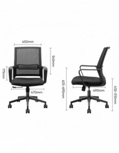 SCAUN BIROU SPATAR MESH, SISTEM ROTI ABS 4501 NEGRU DELI 2