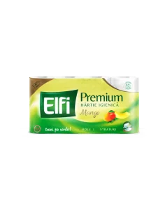 HARTIE IGIENICA 8 ROLE 3 STRATURI 150 FOI ELFI PREMIUM MANGO
