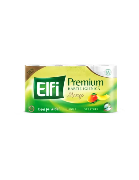 HARTIE IGIENICA 8 ROLE 3 STRATURI 150 FOI ELFI PREMIUM MANGO