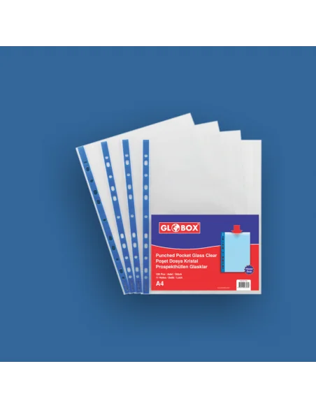 FOLIE PROTECTIE A4 CRISTAL 85 MICR BLEU GLOBOX (100BUC/SET)
