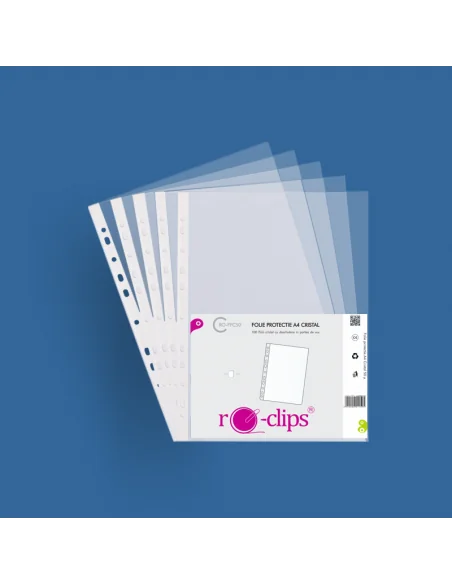 FOLIE PROTECTIE A4 CRISTAL 50 MICR RO-CLIPS RO-FPC50