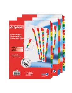 INDEX 1-12 CARTON COLOR MYLAR